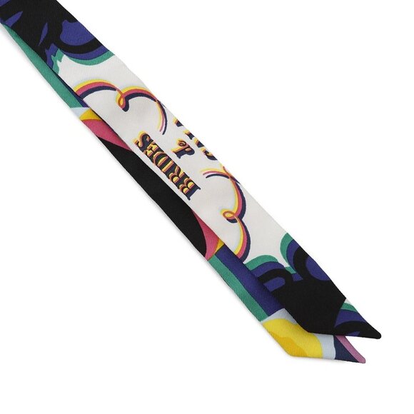 HERMES Twilly Doll BRIDES DE GALA SHADOW Silk100% Black/Jaune/Multicolor - Picture 4 of 8